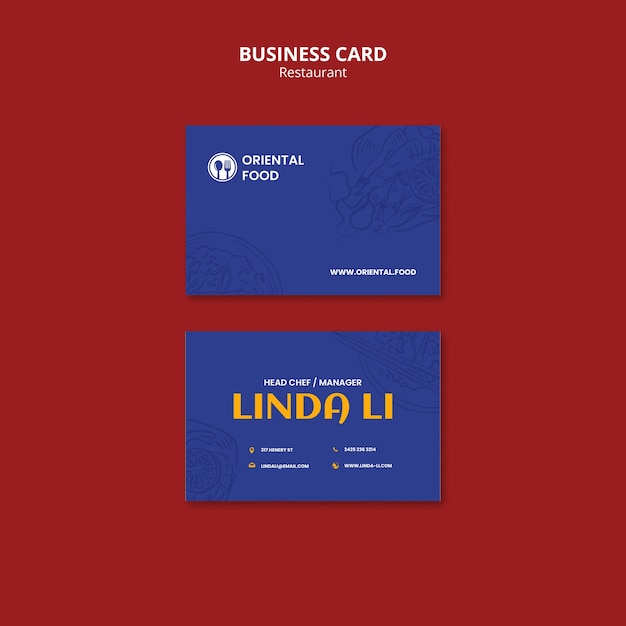 Asian Restaurant Business Card Template – Free Download