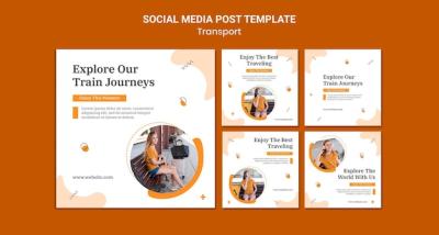 Stunning Train Journeys Social Media Post Templates – Free Download