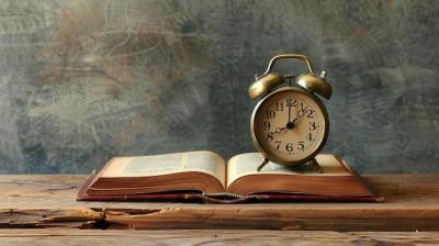 An Old Fashioned Alarm Clock on a Book at 12:00 – Free Stock Photo for Download