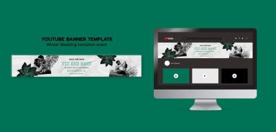 Winter Wedding YouTube Banner Template – Free Download