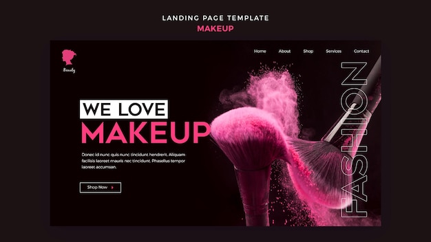 Make Up Landing Page Design – Free Download