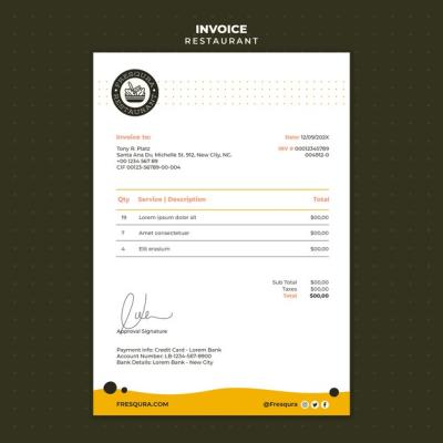 Dynamic Food Restaurant Invoice – Free Download