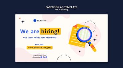 Dynamic Shapes Hiring Concept Facebook Template – Free Download