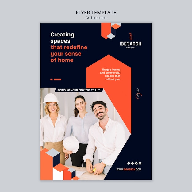 Flat Design Architecture Flyer Template – Free Download