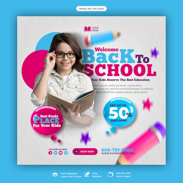 Back to School Social Media Banner Template – Free Download