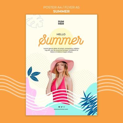 Summer Print Template Featuring Stunning Photos – Free Download