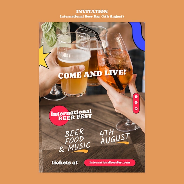 International Beer Day Invitation Template – Free Download