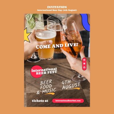 International Beer Day Invitation Template – Free Download