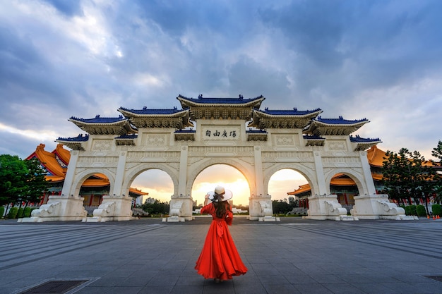 Woman Walking at the Chiang Kai Shek Memorial Hall in Taipei, Taiwan – Free Stock Photo for Download