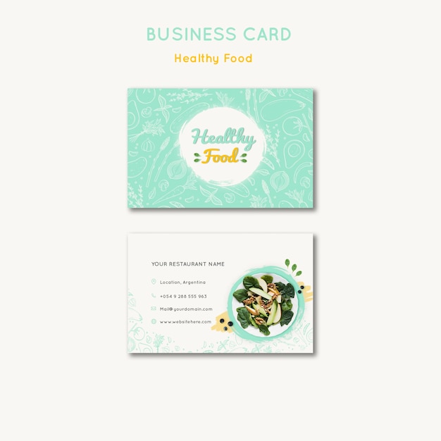 Healthy Food Business Card Template – Download for Free