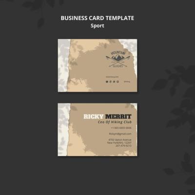 Concept Business Card Template for Working Out – Free to Download