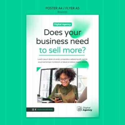 Gradient Business Poster Design Template – Free to Download