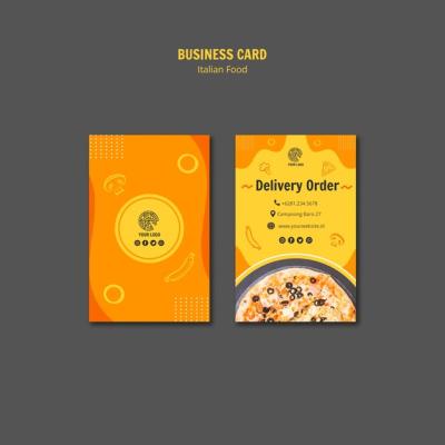 Italian Food Bistro Business Card Template – Download Free Stock Photo