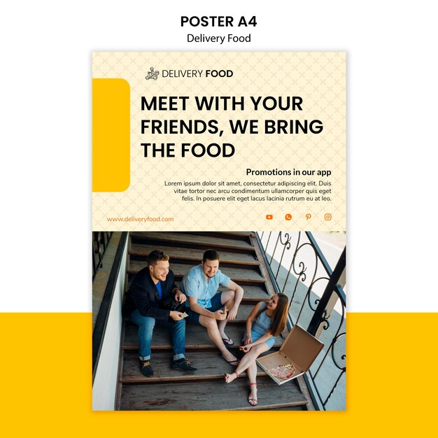 Delivery Food Poster Template – Free Download, Download Free Stock Photo