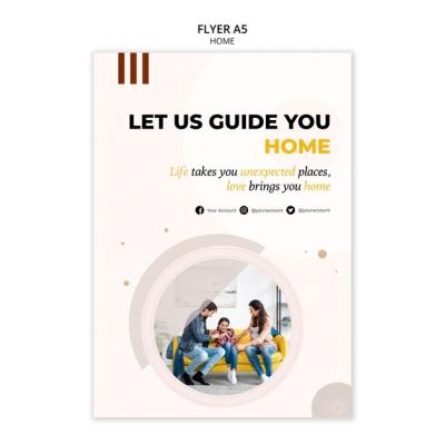 New Home Vertical Flyer Template with Minimalistic Shapes – Free Download