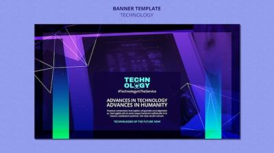 Gradient Technology Banner Template – Free Download