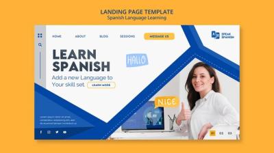 Spanish Language Learning Landing Page – Free Download