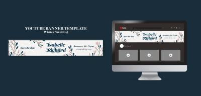 Floral Winter Wedding YouTube Banner Template – Free Download