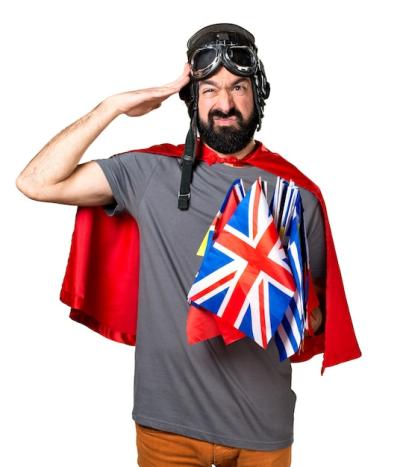 Frustrated Superhero with Flags – Free Stock Photo, Download for Free