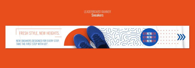 Sneakers Leaderboard Banner Template Design – Free Download