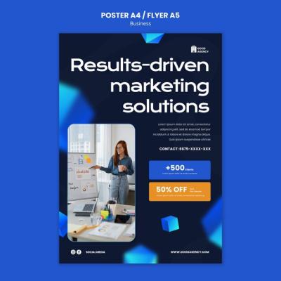 Geometric Business Campaign Poster Template – Free Download