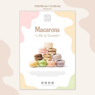 Pyramid of Macarons Poster Template – Free Download