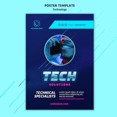 Technology Poster Template featuring Stunning Imagery – Free to Download