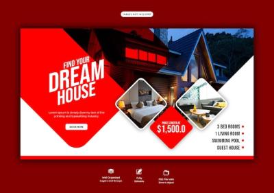 Real Estate House Property Web Banner Template – Free to Download