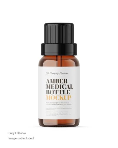 Amber Medical Bottle PSD Mockup – Download Free Stock Photo