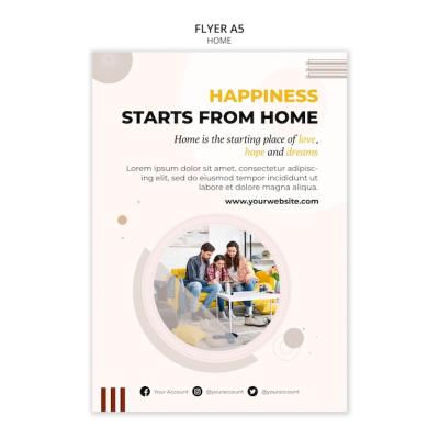 Minimalistic Shapes Vertical Flyer Template for New Homes – Free Download