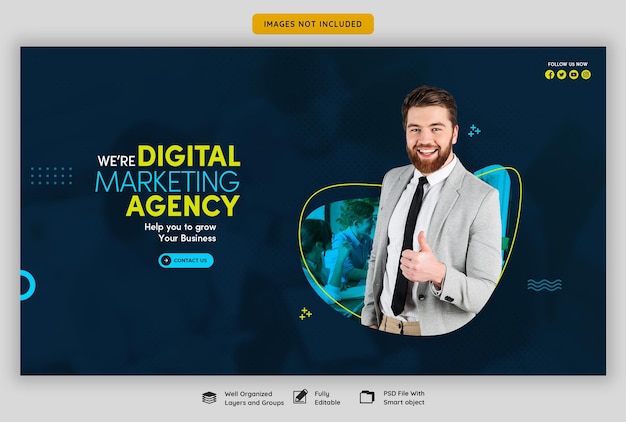 Corporate Web Banner Template for Digital Marketing Agencies – Free Download