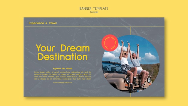 Horizontal Travel Destination Banner Template – Free Download