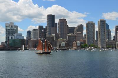 A sailboat sailing in Boston harbor on a perfect summer’s day – Free Download