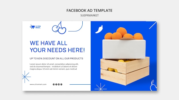 Flat Design Supermarket Template – Free to Download