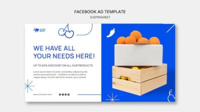 Flat Design Supermarket Template – Free to Download