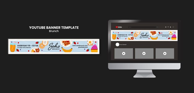 Brunch Template in Flat Design – Free Download