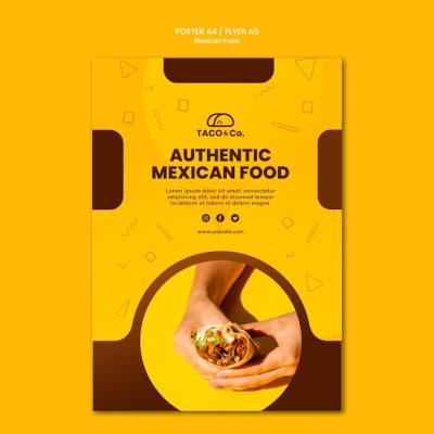 Mexican Food Restaurant Poster Template for Free Download