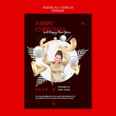 Christmas Poster Template Design for Free Download