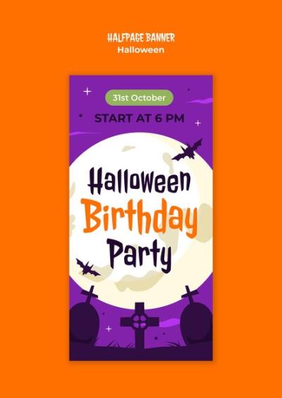 Halloween Celebration Banner Template – Free Download