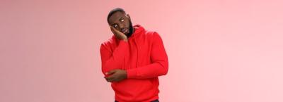 Annoyed Bored Funny Attractive African American Guy in Red Hoodie Facepalm – Free to Download