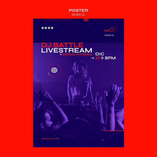 DJ Set Livestream Flyer Template – Free Download