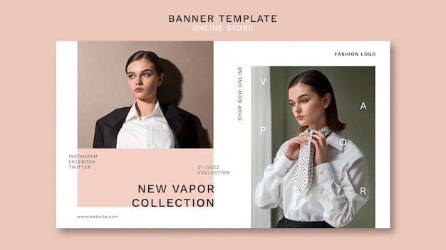 Horizontal Banner Design for Minimalistic Online Fashion Store – Free Download