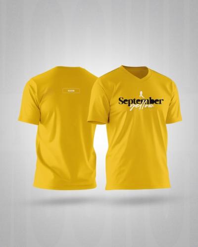 Yellow September T-Shirt Template PSD Mockup – Download Free Stock Photo