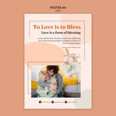 Flat Design Love Template – Free Stock Photo, Download for Free