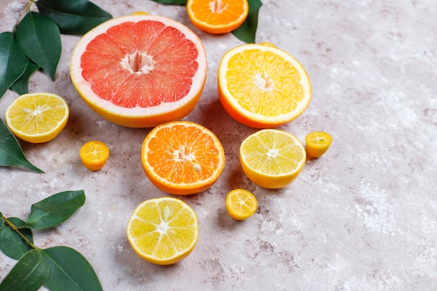 Assorted Fresh Citrus Fruits: Lemon, Orange, Lime, Mandarin, Kumquat, Grapefruit – Free Download