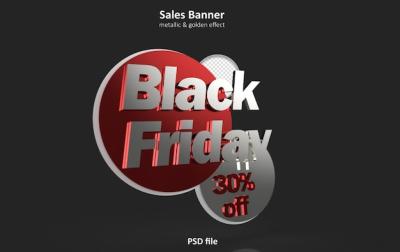 3D Black Friday Banner PSD Template – Download Free Stock Photo