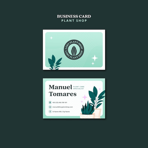 Professional Plant Shop Business Card Template – Download Free Stock Photo