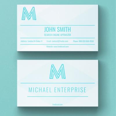 Modern White and Blue Business Card – Free Download