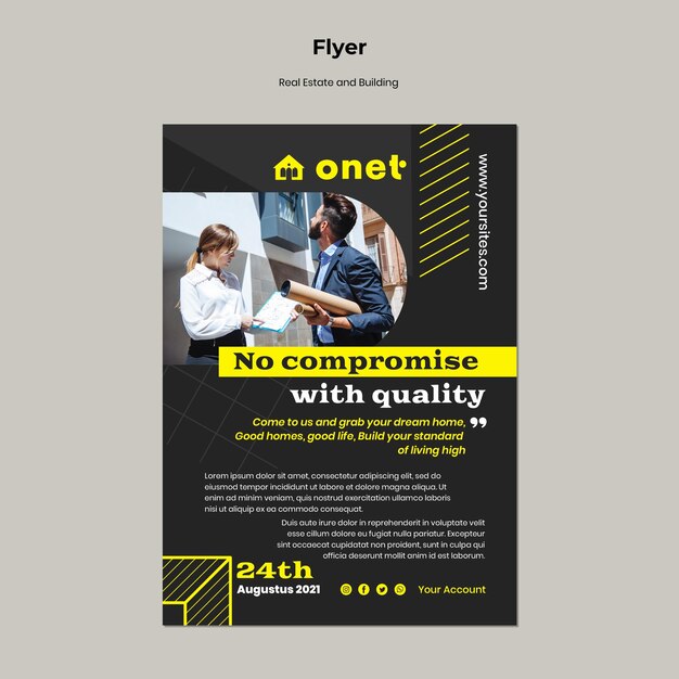 Vertical Flyer Template for Real Estate and Building – Free Download