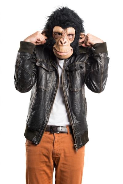 Monkey Man Covering His Ears – Free Stock Photo for Download